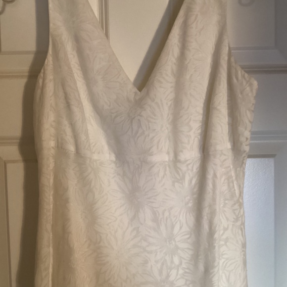 Anne Taylor white mid length flower dress - Picture 7 of 10